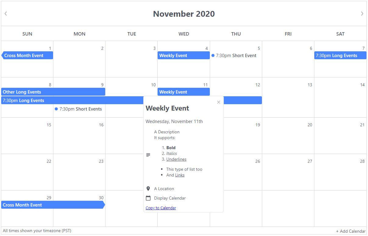 React Google Calendar